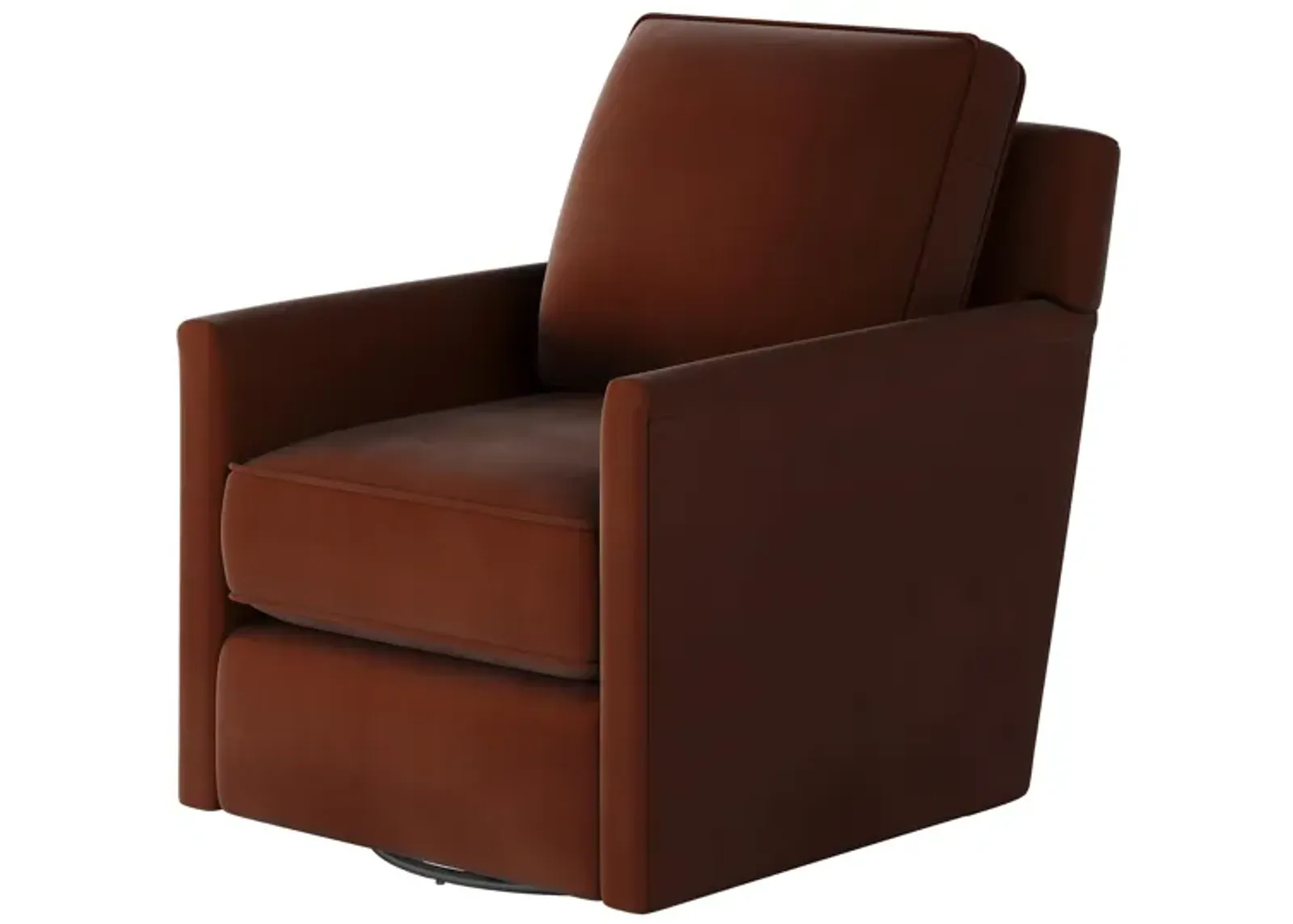 Fawn Swivel Glider Accent Chair in Burnt Orange