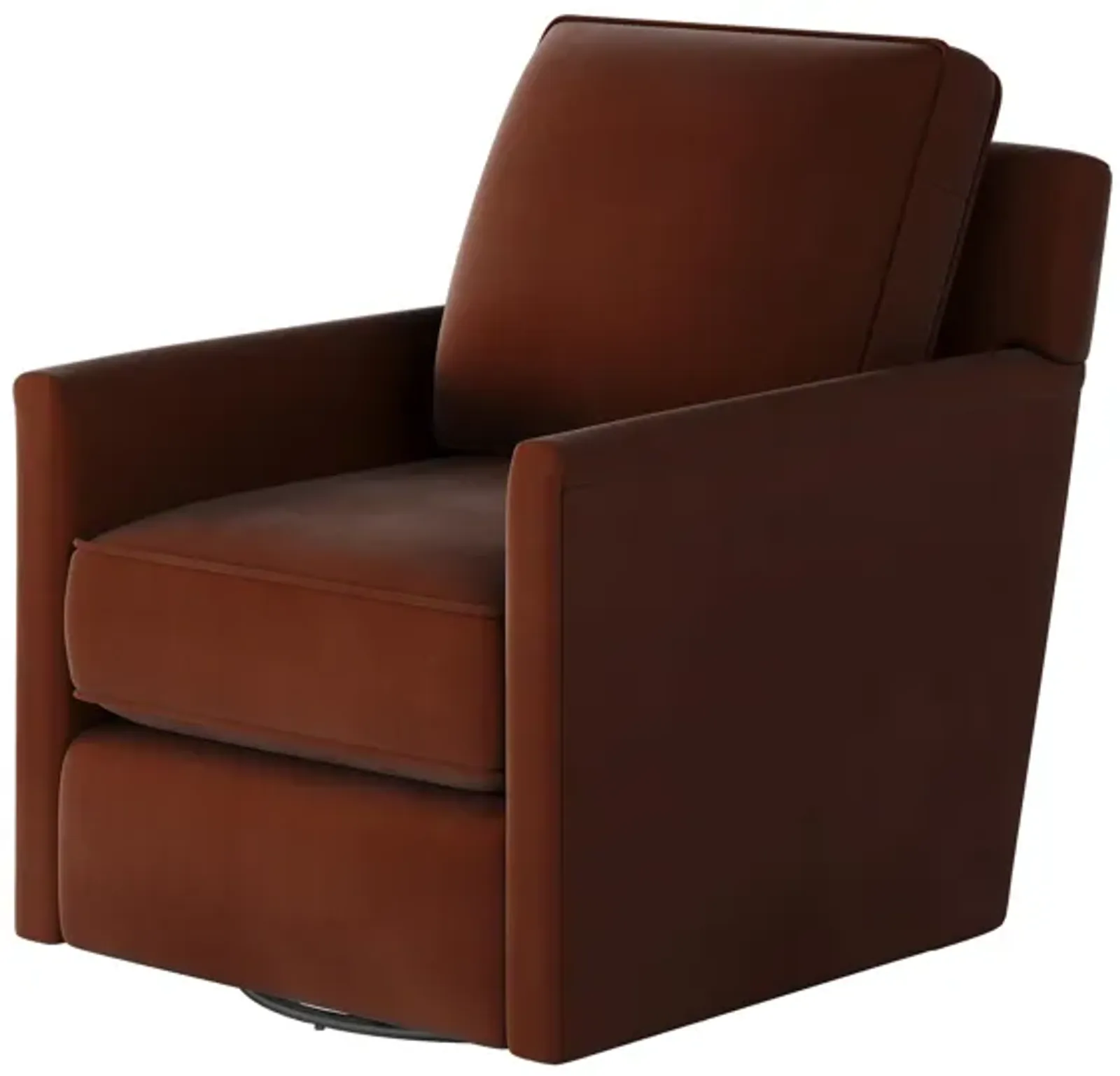 Fawn Swivel Glider Accent Chair in Burnt Orange