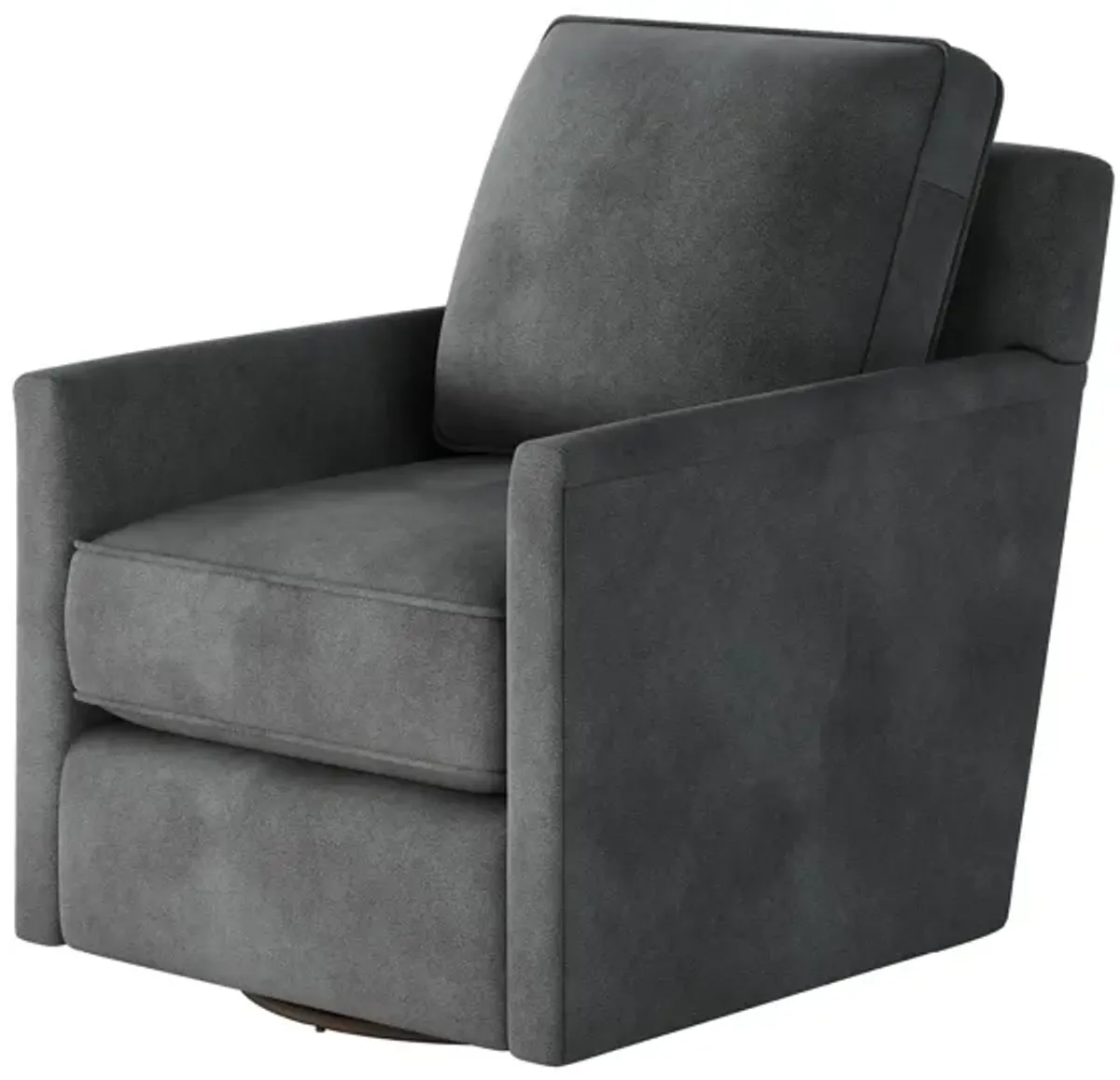 Fawn Swivel Glider Accent Chair in Asphalt