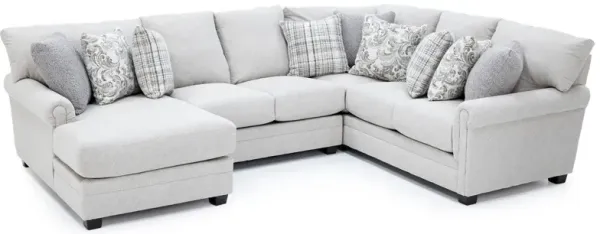 Dixie 3-Pc. Sectional With Chaise In 26 Linen In Left-Facing