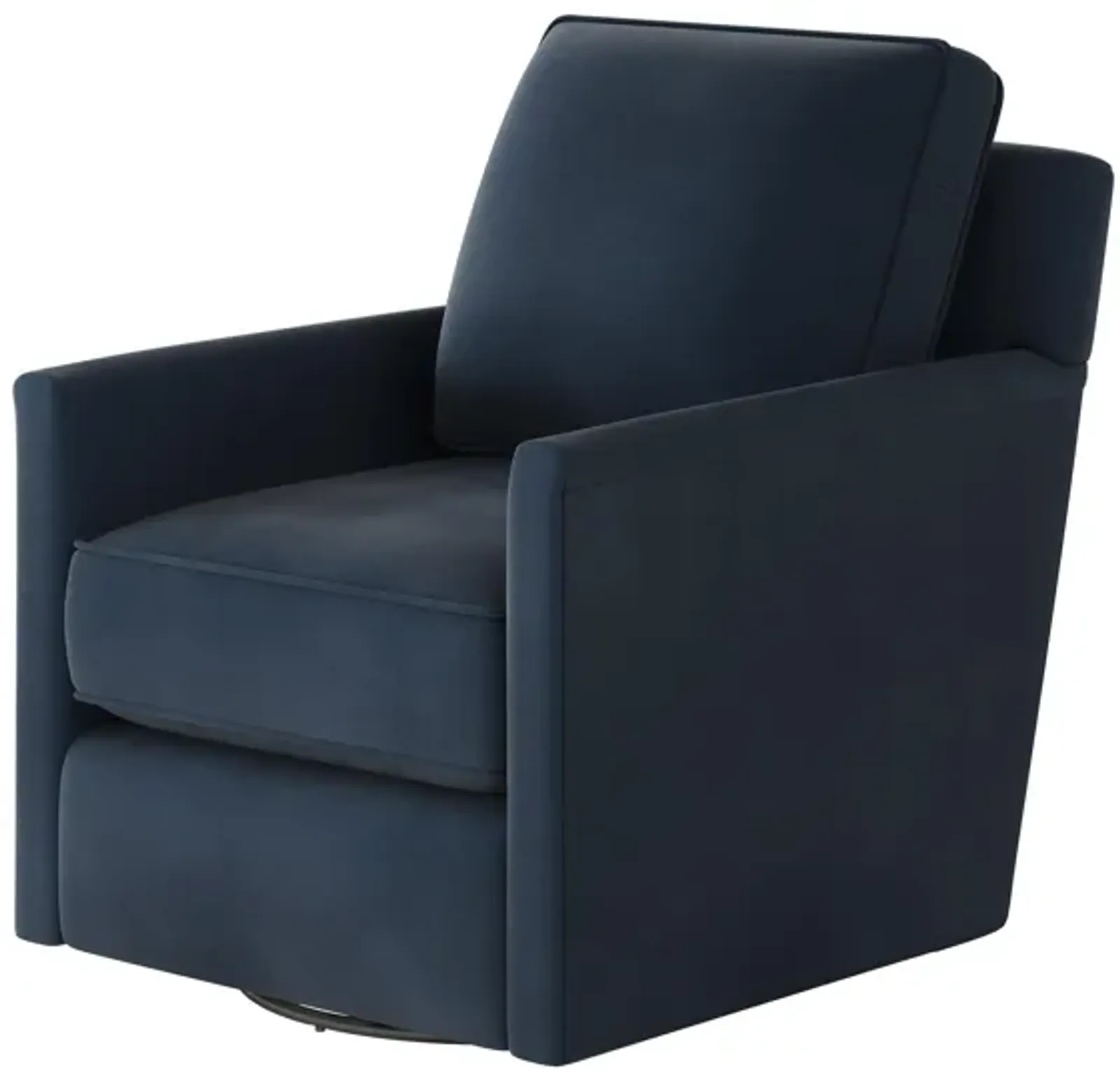 Fawn Swivel Glider Accent Chair in Midnight