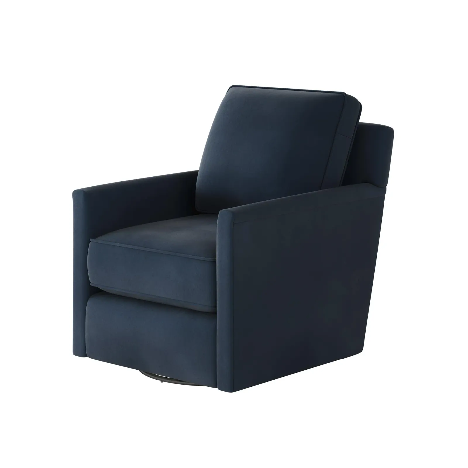 Fawn Swivel Glider Accent Chair in Midnight