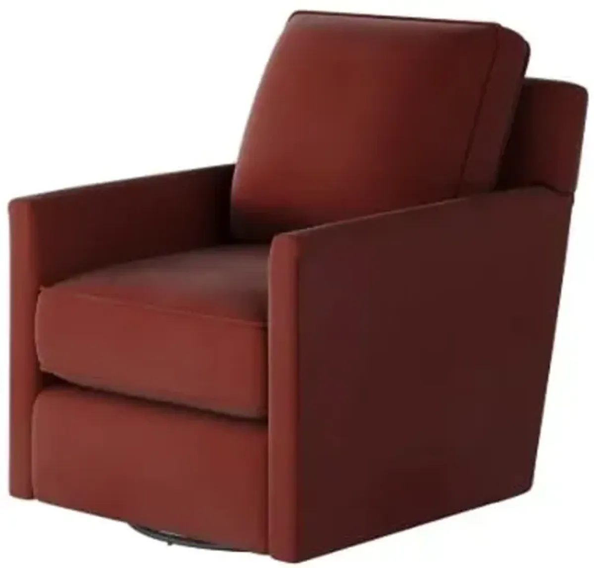 Fawn Swivel Glider Accent Chair in Rouge