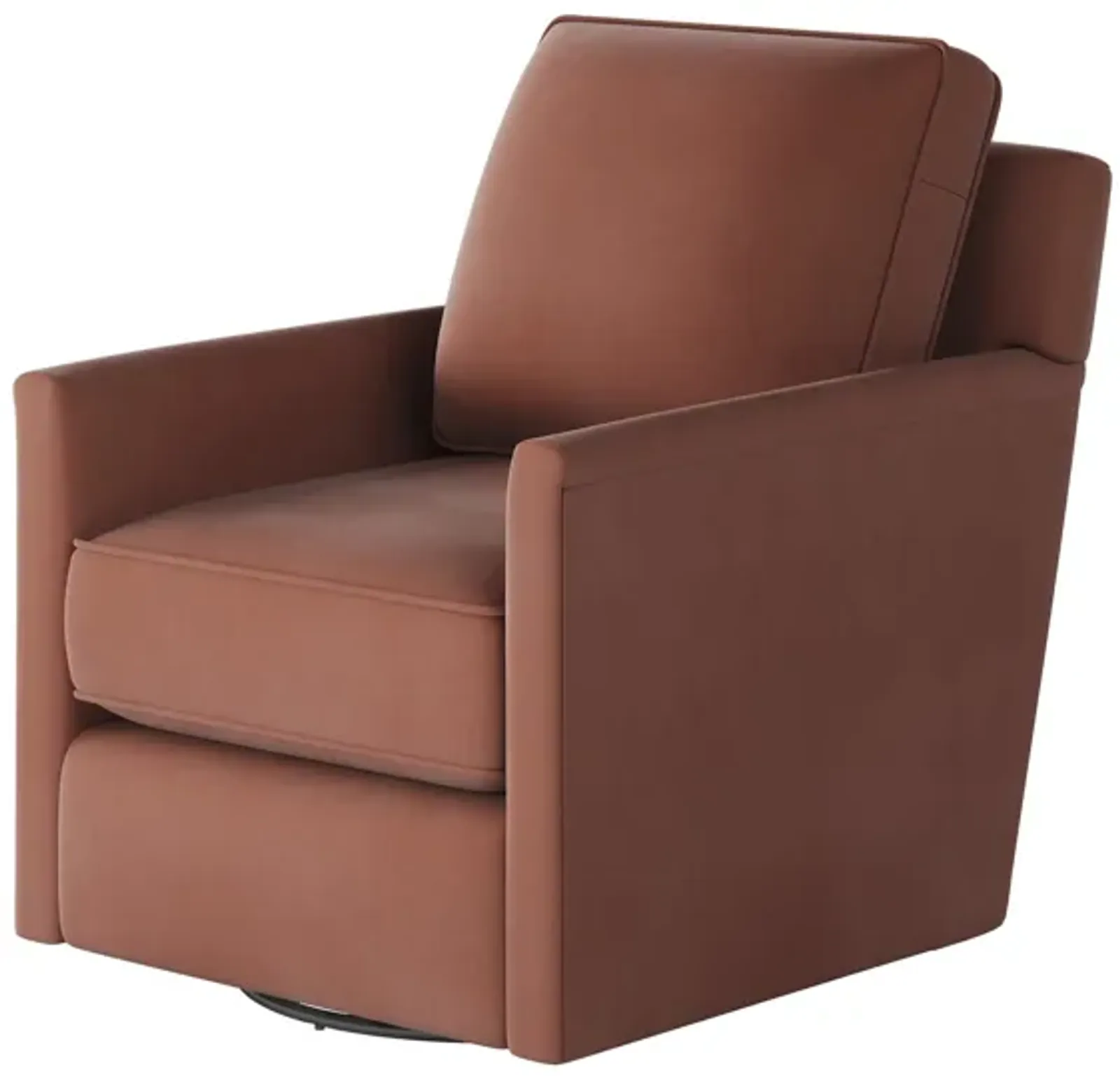 Fawn Swivel Glider Accent Chair in Rosewood