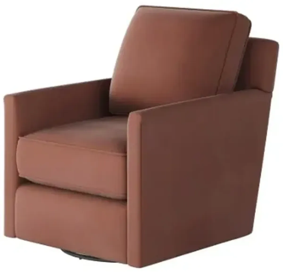 Fawn Swivel Glider Accent Chair in Rosewood