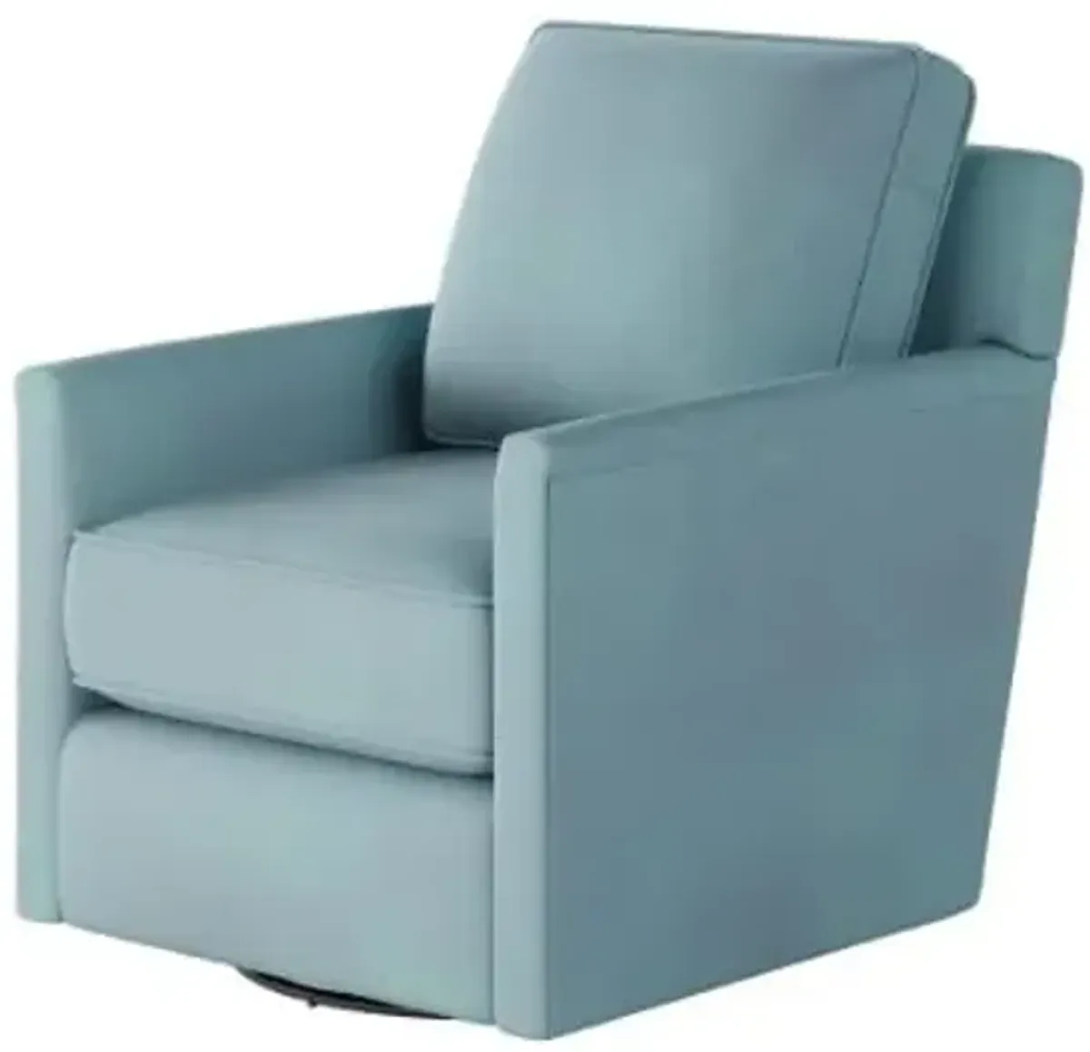 Fawn Swivel Glider Accent Chair in Skylight