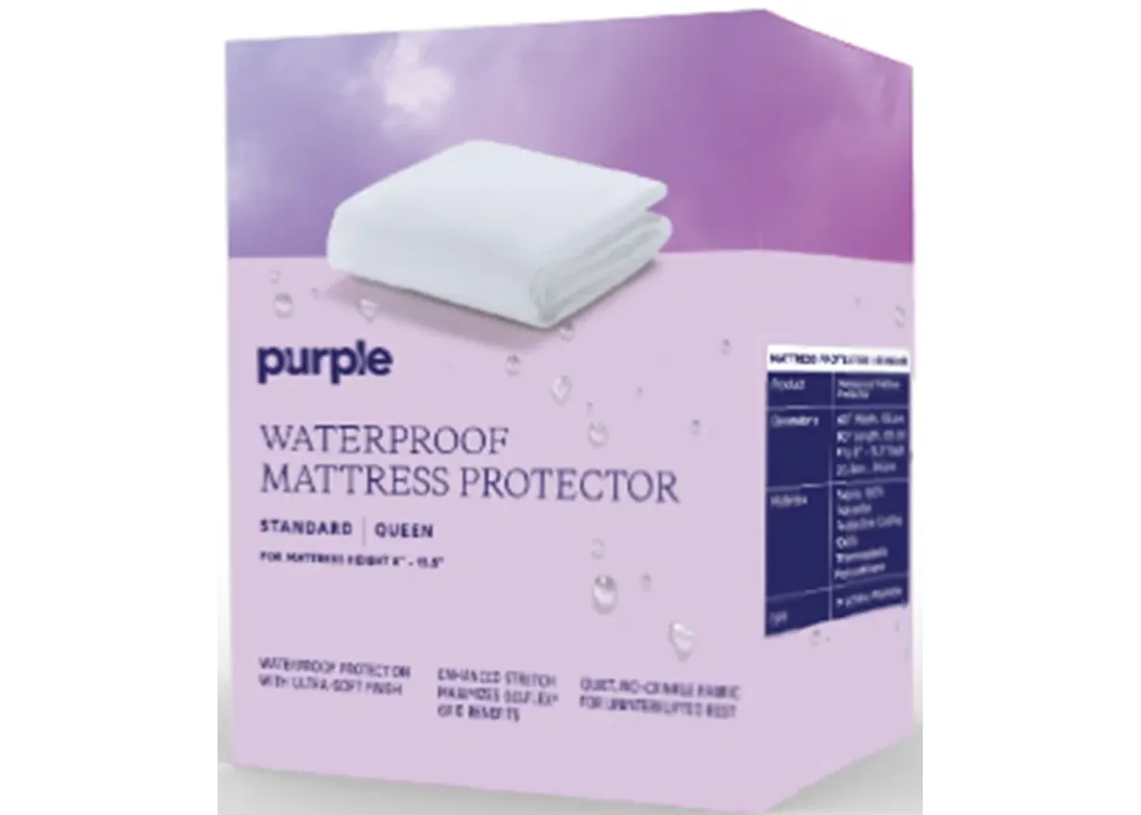 Purple Waterproof Twin Mattress Protector