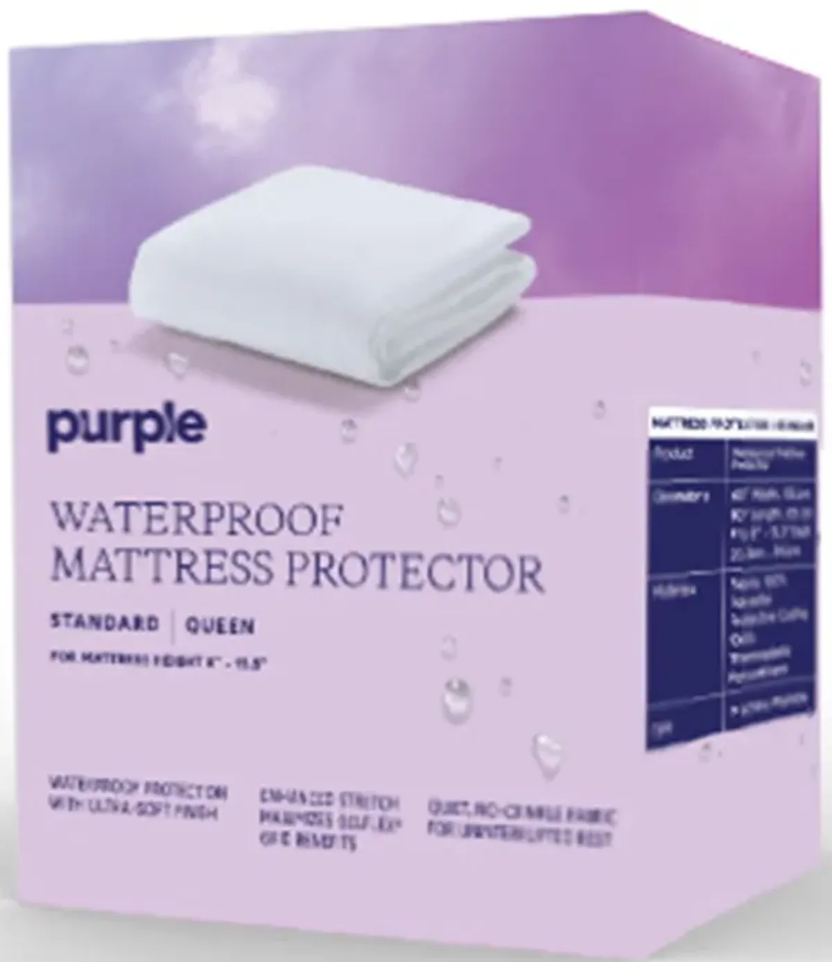 Purple Waterproof Twin Mattress Protector