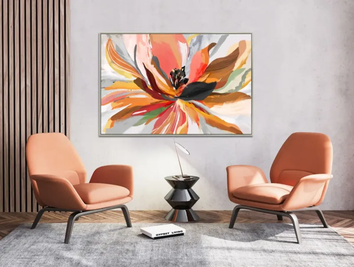 Colorful Flower Hand Embellished Framed Canvas 47"W x 31"H