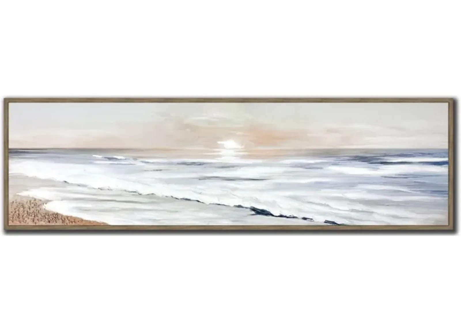 Coastal Sunrise Hand Embellished Framed Canvas 71"W x 20"H