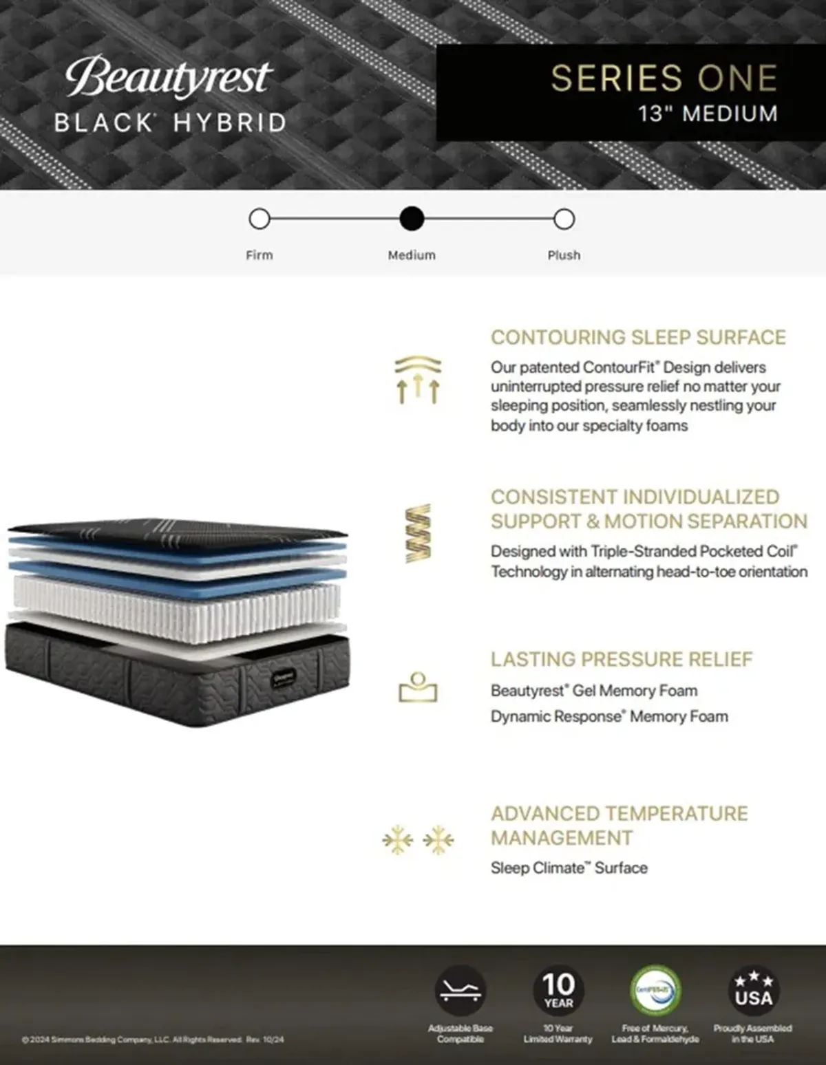 Beautyrest Black Series 1 Hybrid Medium Queen Mattress