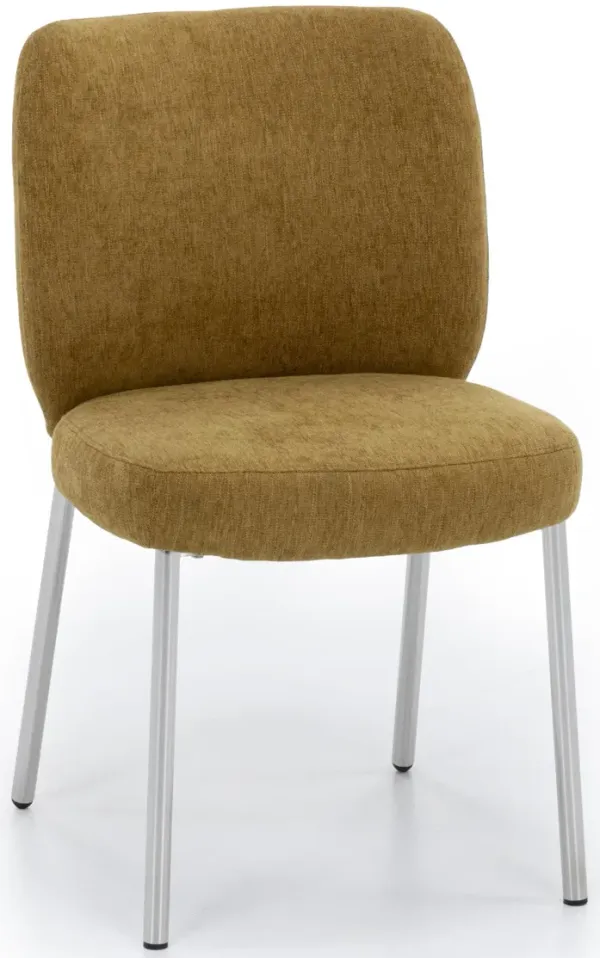 One Collection Danny Side Chair In Gold Chenille