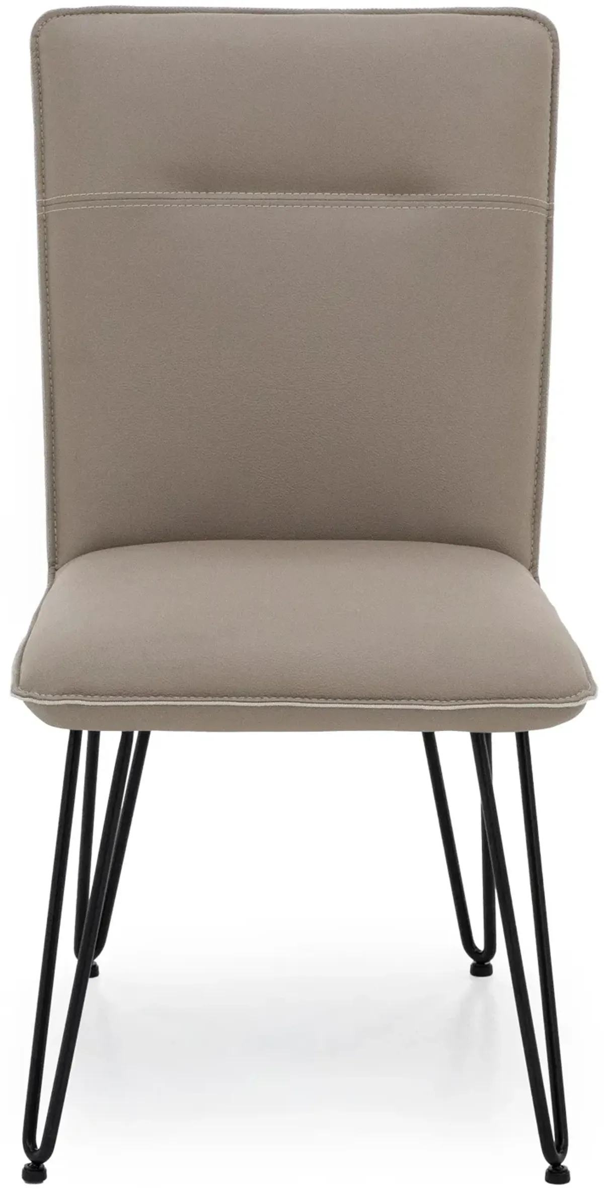 One Collection Jordan Side Chair In Synthetic Leather Taupe