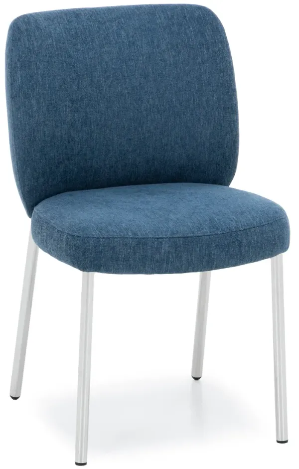 One Collection Danny Side Chair In Teal Chenille