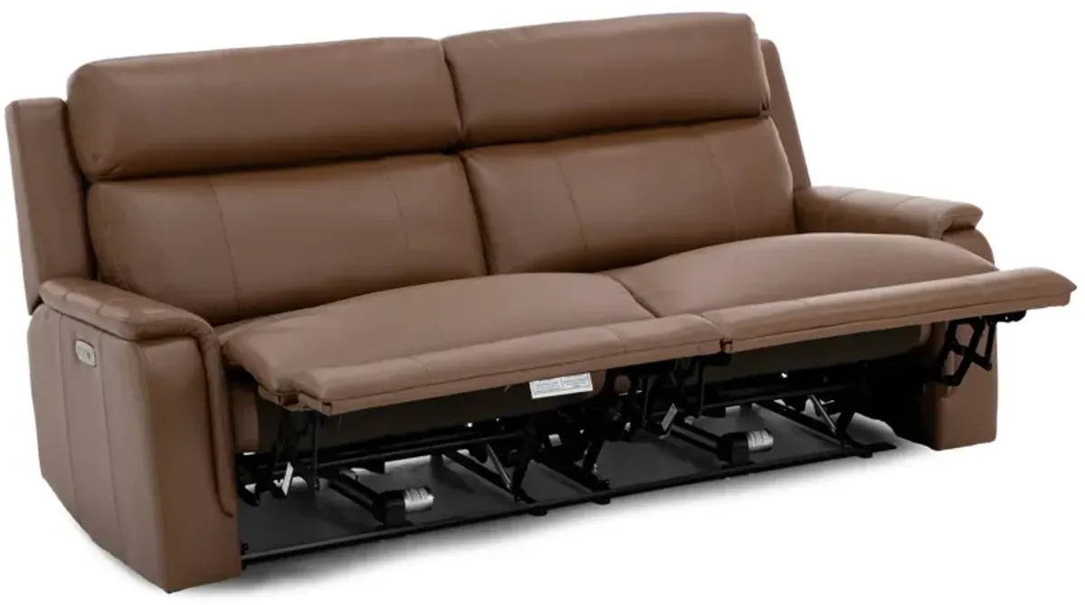 Elizabeth Power Headrest Zero Gravity Reclining Sofa in Saddle