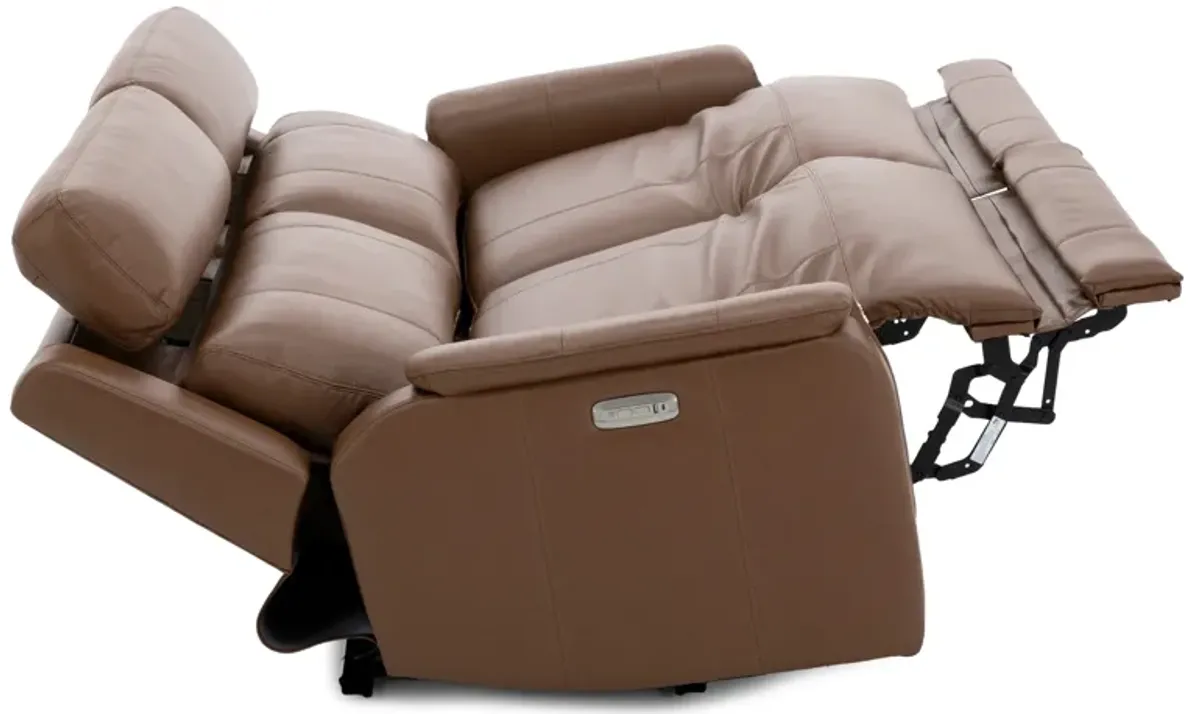 Elizabeth Power Headrest Zero Gravity Reclining Sofa in Saddle
