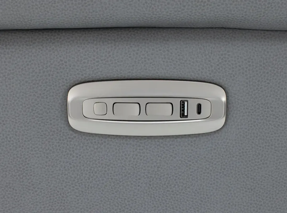 Elizabeth Power Headrest Zero Gravity Reclining Console Loveseat in Smoke