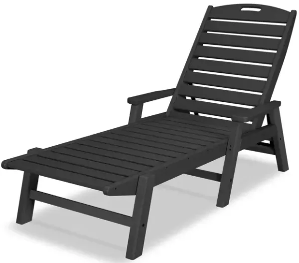 Nautical Chaise With Arms in Black