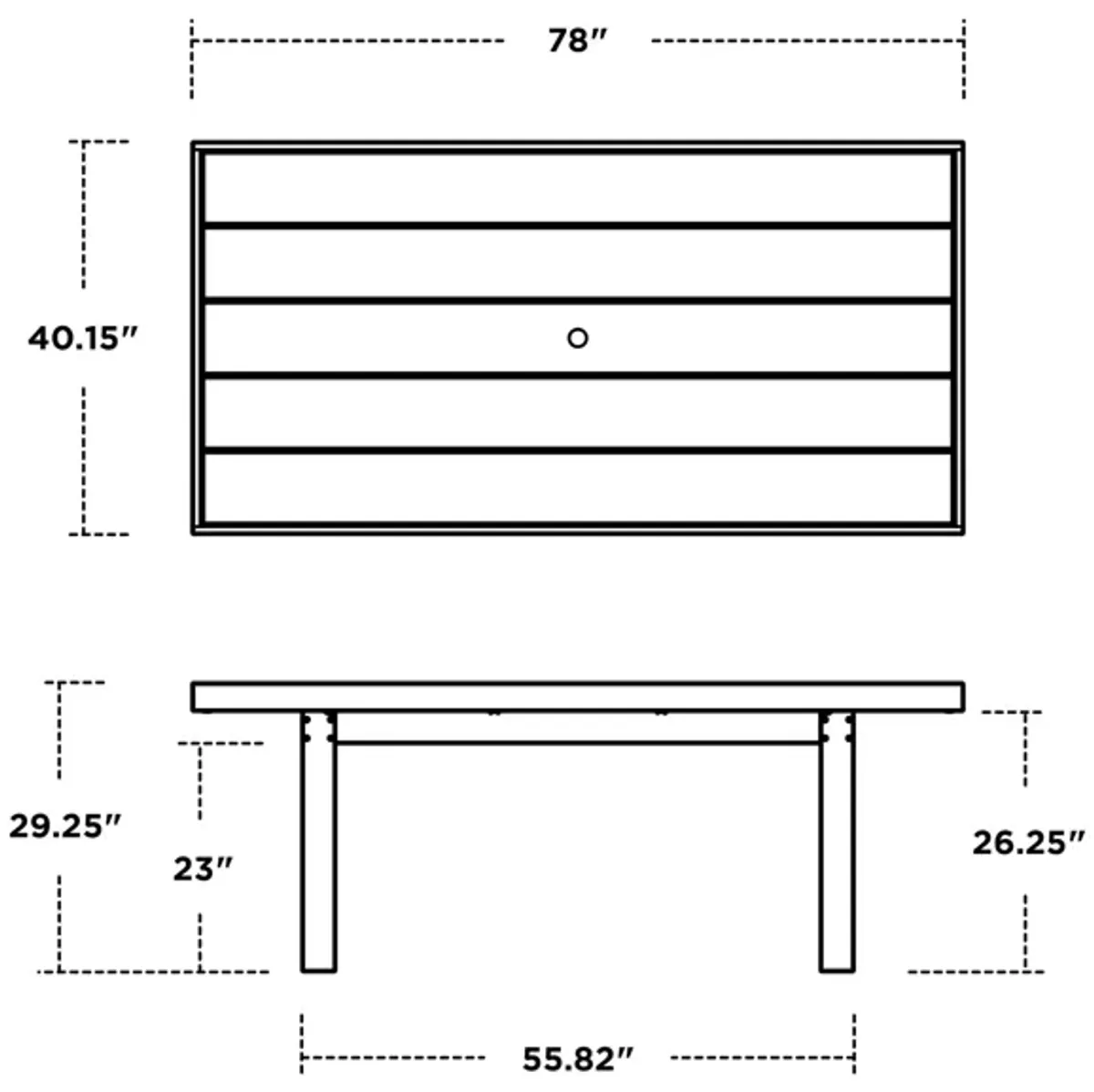 EDGE 40" x 78" Dining Table in Black