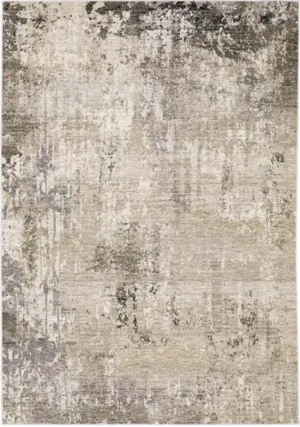 Nebulous Ivory/Charcoal Abstract Area Rug 5'3"W x 7'6"L