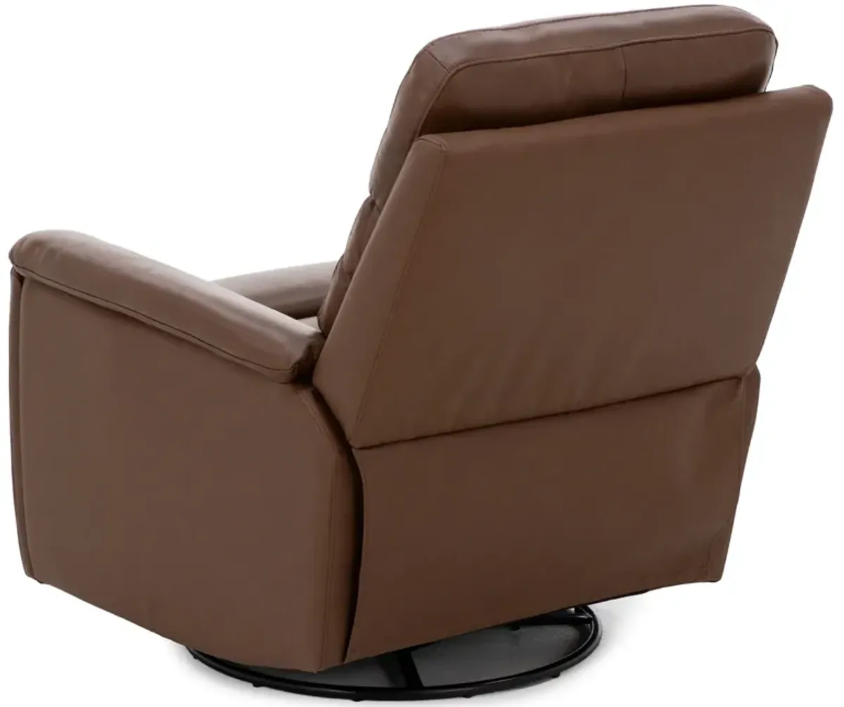 Flexsteel Perfect Match Refined Leather Fully Loaded Swivel Glider Recliner