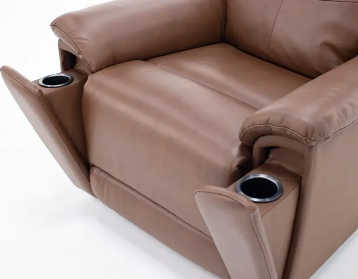 Flexsteel Perfect Match Refined Leather Fully Loaded Swivel Glider Recliner