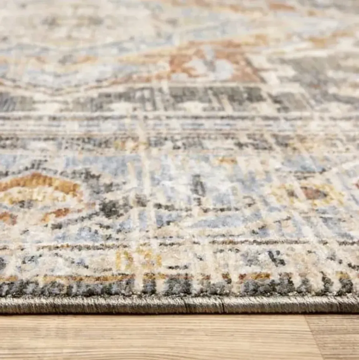 Maharaja Grey/Blue/Rust Medallion Area Rug 7'10"W x 10'10"L