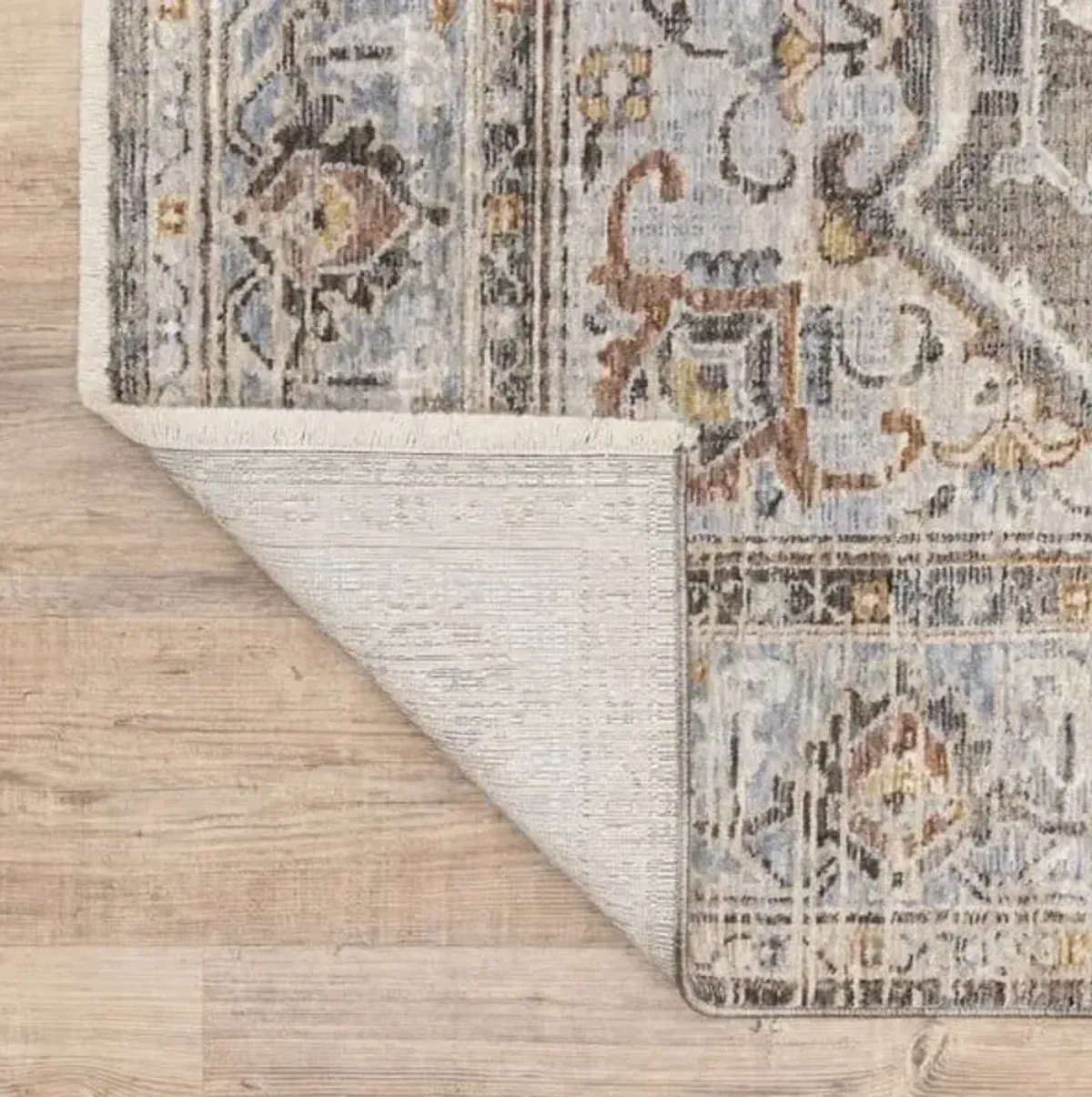Maharaja Grey/Blue/Rust Medallion Area Rug 7'10"W x 10'10"L
