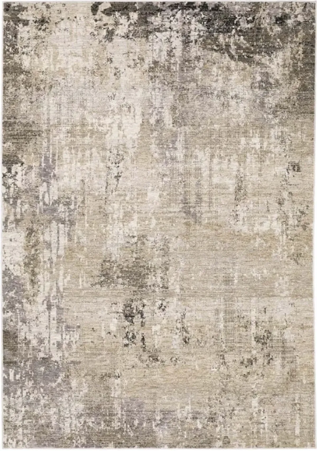 Nebulous Ivory/Charcoal Abstract Area Rug 7'10"W x 10'10"L