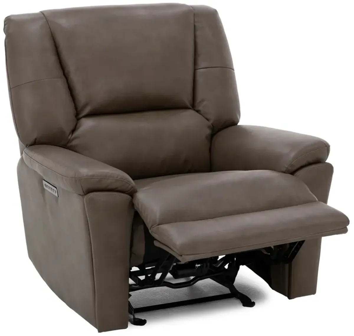 Flexsteel Perfect Match Plush Fully Loaded Glider Recliner in Smoke