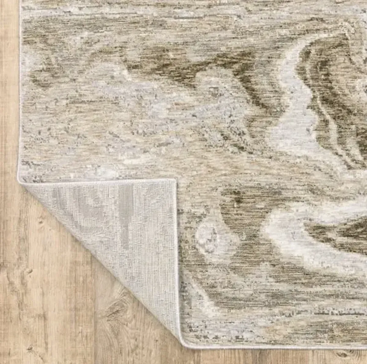 Nebulous Beige/Brown Marbled Area Rug 5'3"W x 7'6"L