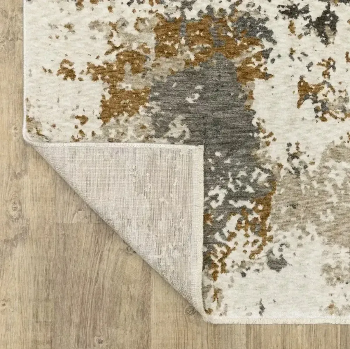 Hayden Beige/Grey/Caramel Abstract Area Rug 7'10"W x 10'10"L