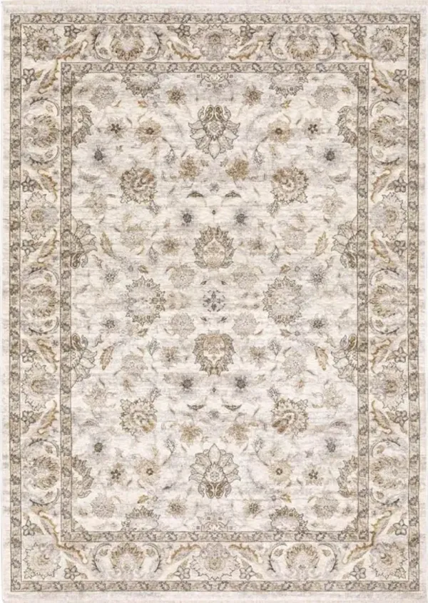 Maharaja Ivory/Grey Mahal Area Rug 7'10"W x 10'10"L