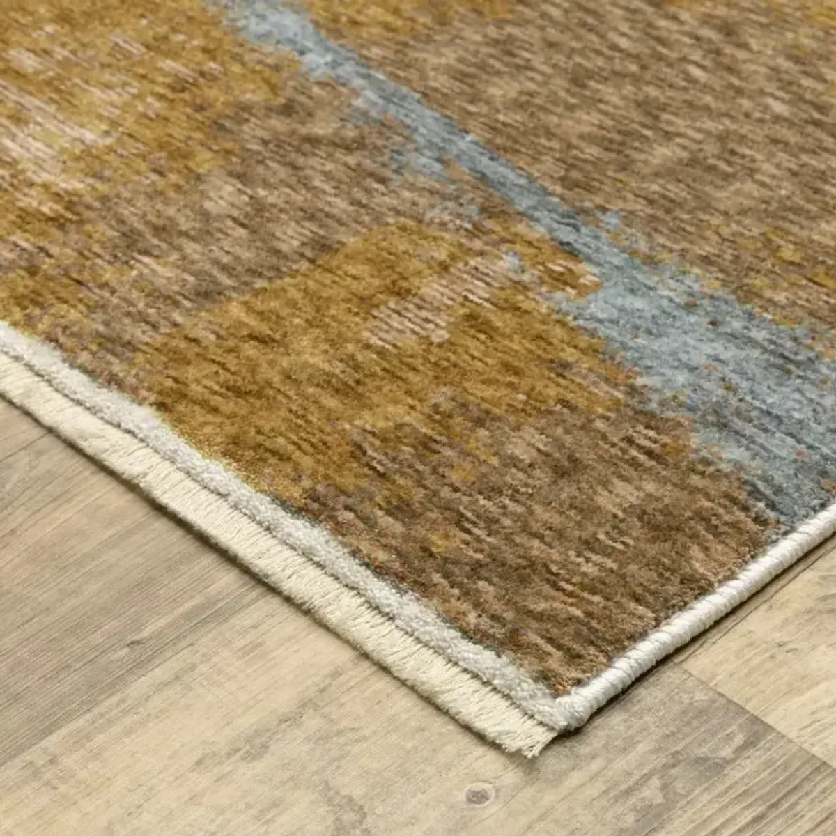 Hayden Beige/Blue/Brown Abstract Area Rug 7'10"W x 10'10"L