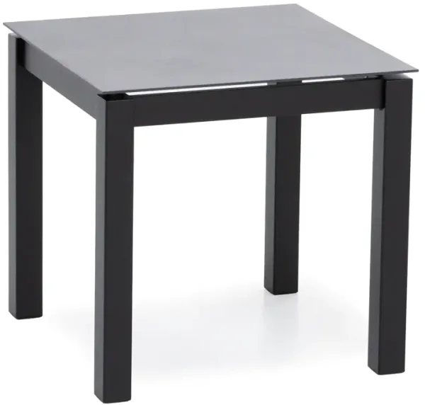 Mode Square End Table in Onyx with Carbon Top