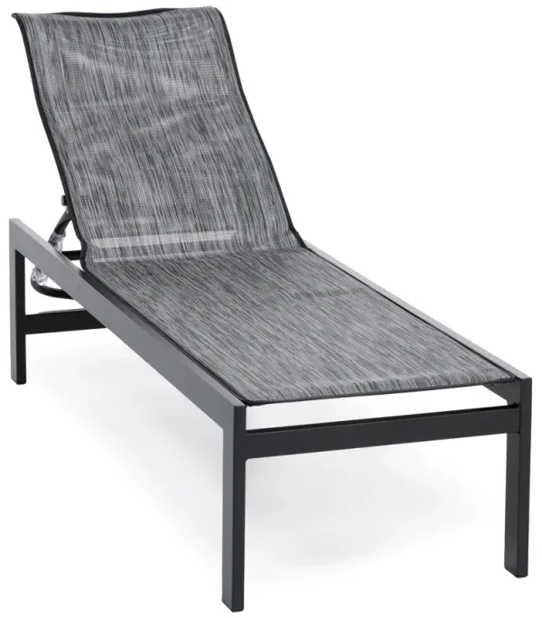 Elements Armless Adjustable Chaise in Onyx with Zinc Sling
