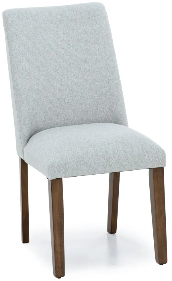 Emma Upholstered Side Chair In Light Gray Polyester