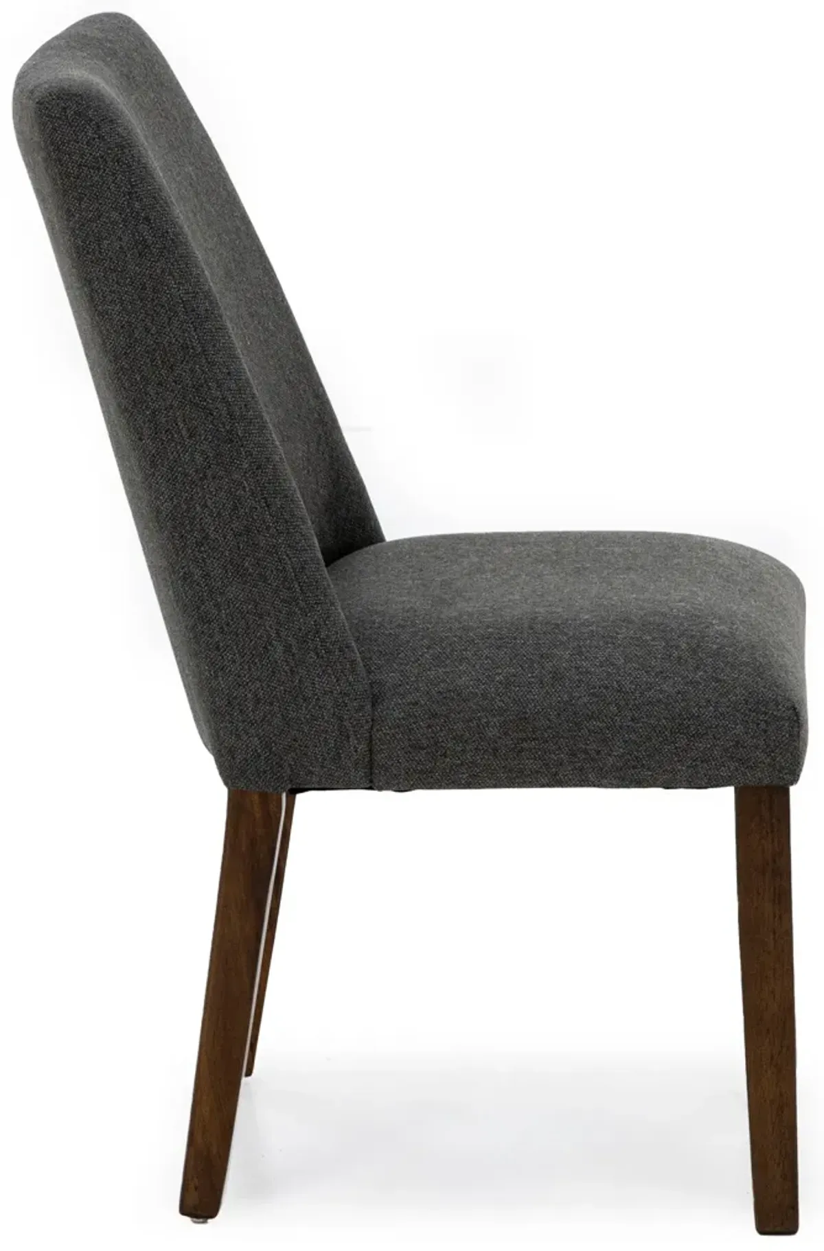 Emma Upholstered Side Chair In Charcoal Polyester