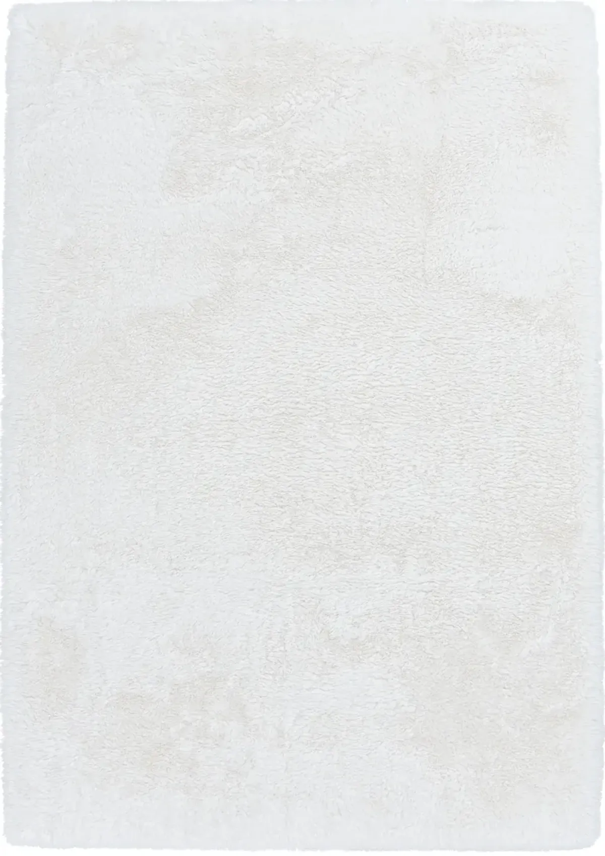Belgian White Faux Fur/Memory Foam Area Rug 7'6"W x 9'6"L