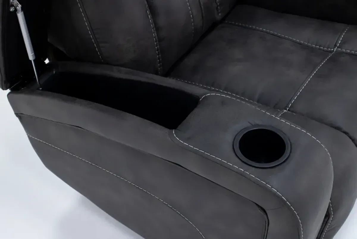 Dakota Power Headrest Zero Gravity Reclining Sofa With Drop Down Table