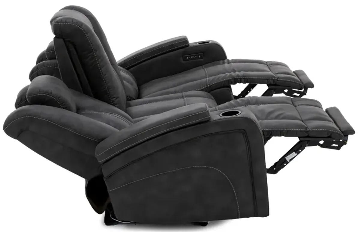 Dakota Power Headrest Zero Gravity Reclining Sofa With Drop Down Table