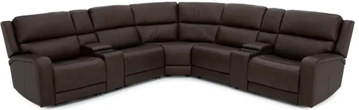 Flexsteel Harbor 7-Pc. Fully Loaded Reclining Modular With Heat and Massage