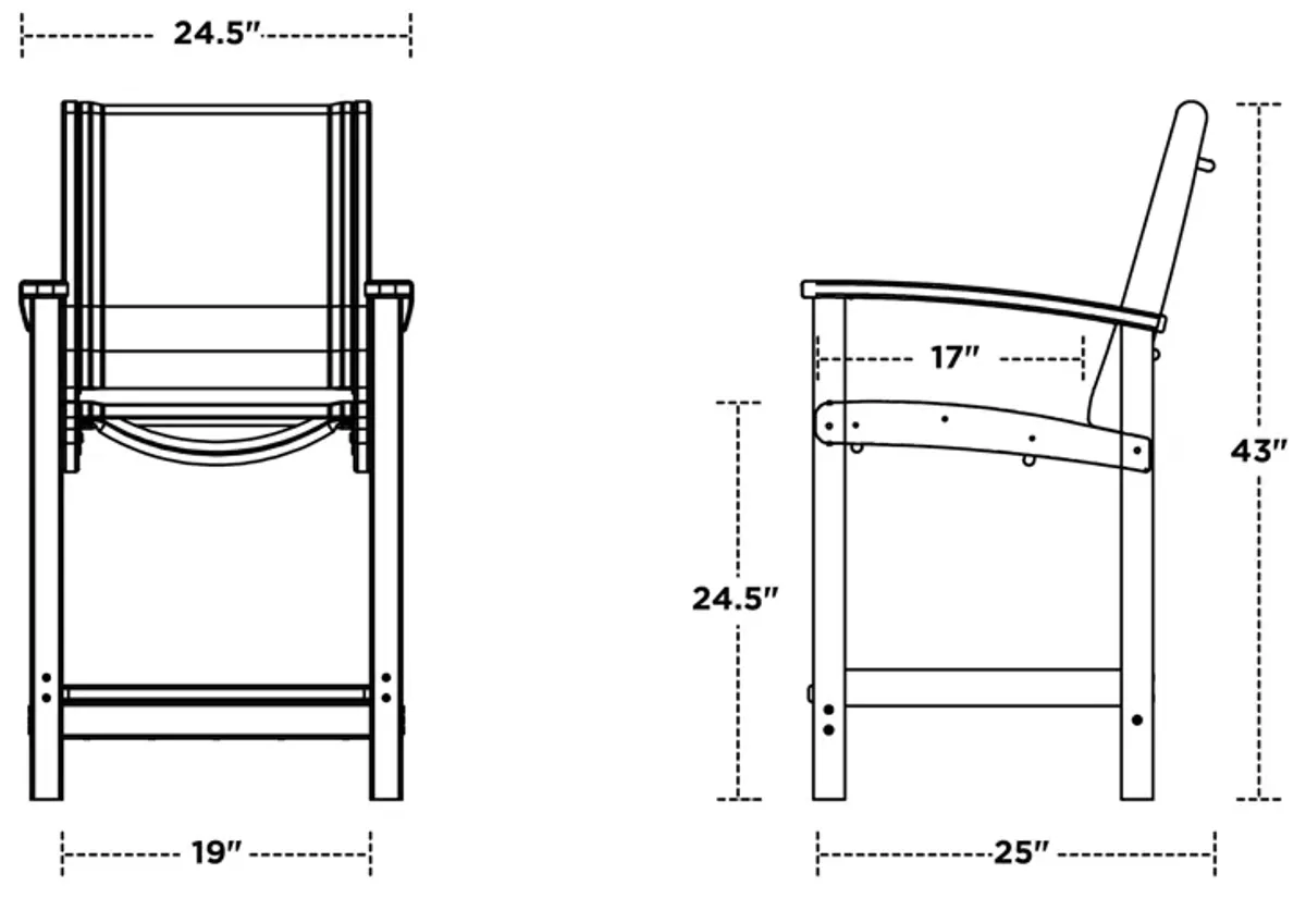 Coastal Sling Counter Height Chair