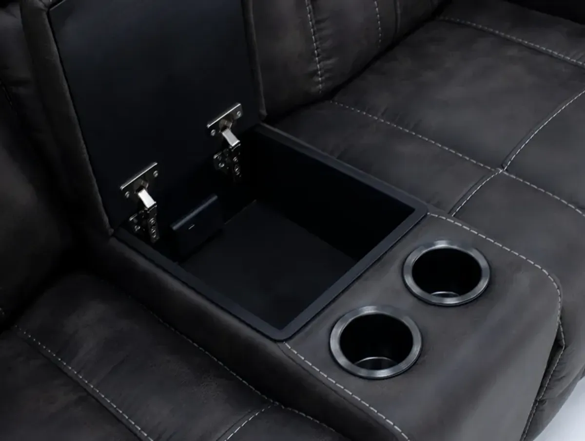 Dakota Power Headrest Zero Gravity Reclining Console Loveseat