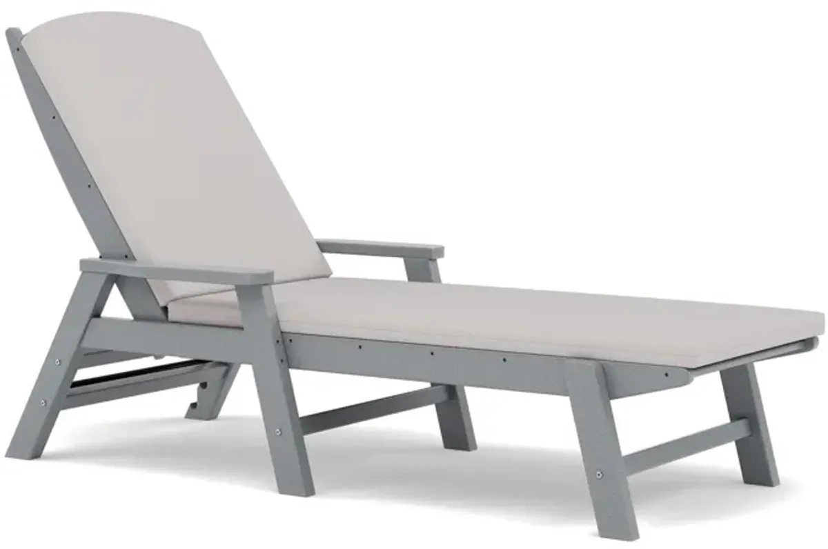 Nautical Chaise in Slate Grey with Dune Burlap Cushion