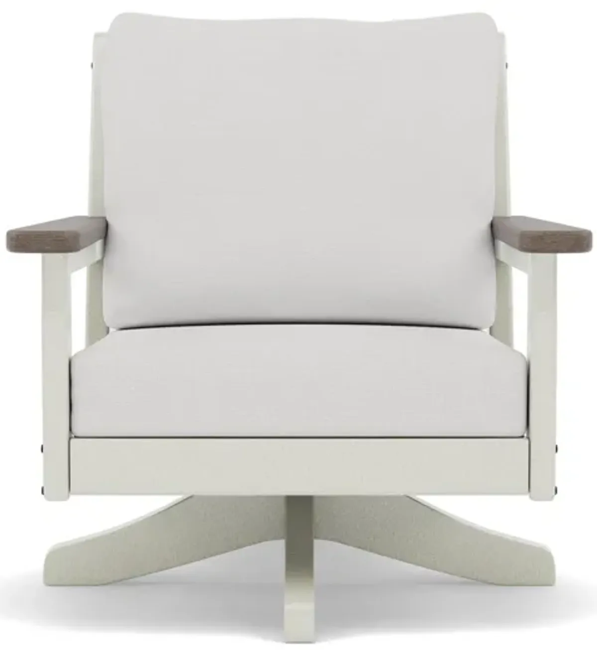 Chippendale Swivel Chair in Sand/Kona with Natural Linen Cushion