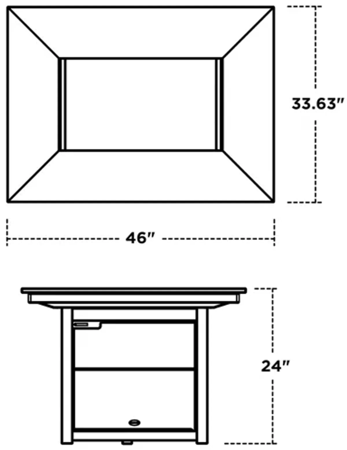 Rectangle 34 X46 Fire Pit Table