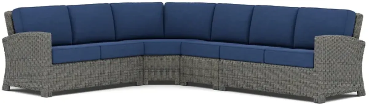 Bainbridge 4-Pc Sectional in Willow Thick with Spectrum Indigo Cushion