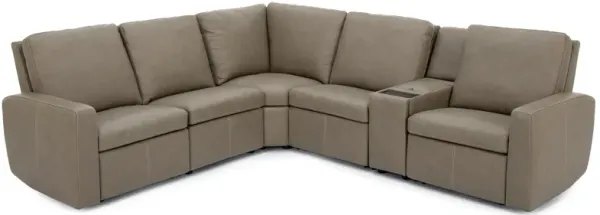 Allison 6-Pc. Leather Power Reclining Wall Saver Modular In 946-75 Homerun/Allison