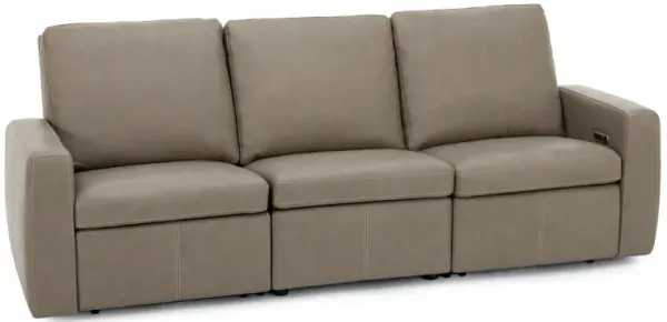 Flexsteel Allison 3-Pc. Leather Power Reclining Wall Saver Sofa